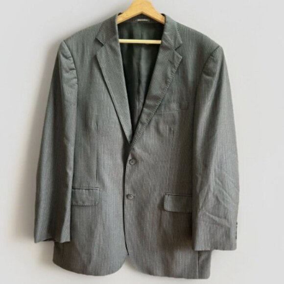 Bagliani x Saks Fifth Avenue Other - Bagliani x Saks Fifth Avenue Mens Suit Coat Gray Pinstripe Wool Jacket Size: 42L